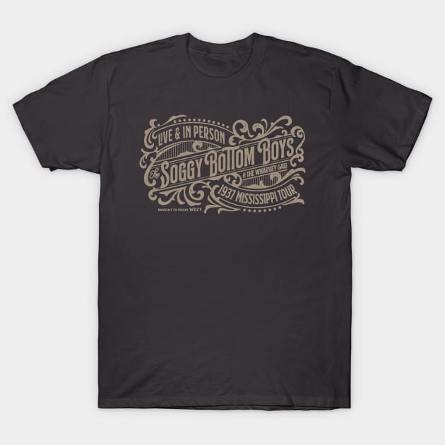 The Soggy Bottom Boys Live (Tan) T-Shirt by Pufahl